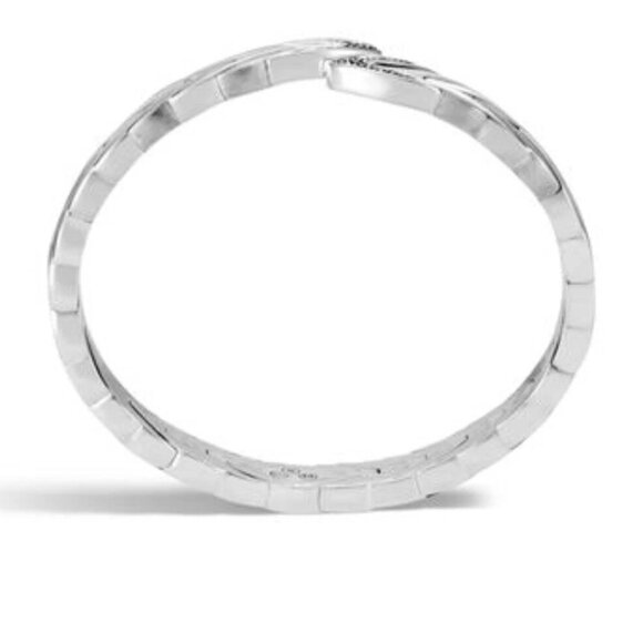 John Hardy Modern Chain Sterling Silver 925 Black Sapphire Bypass Cuff Bracelet - Picture 7 of 13